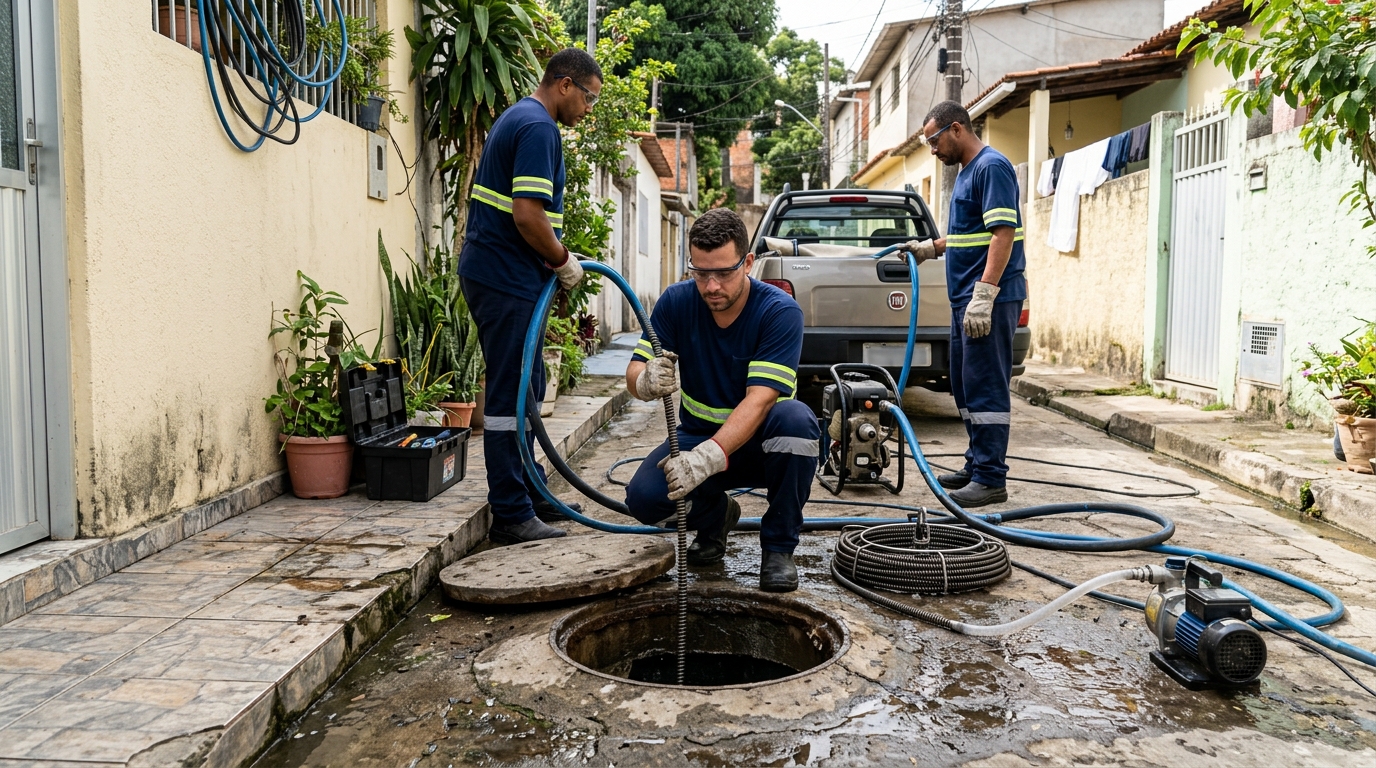 Desentupimento de esgoto com hidrojateamento em Porto Alegre-RS